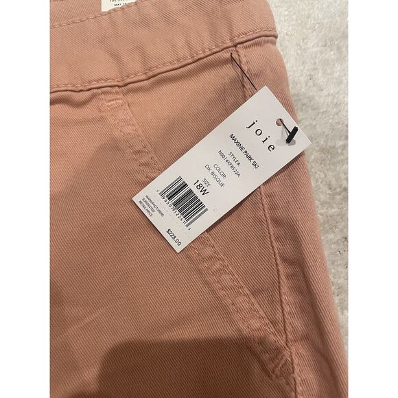 NWT $228 Joie Maxine Park Skinny Pink Denim Jeans Ankle Zip Cotton Blend 18W - Picture 5 of 14